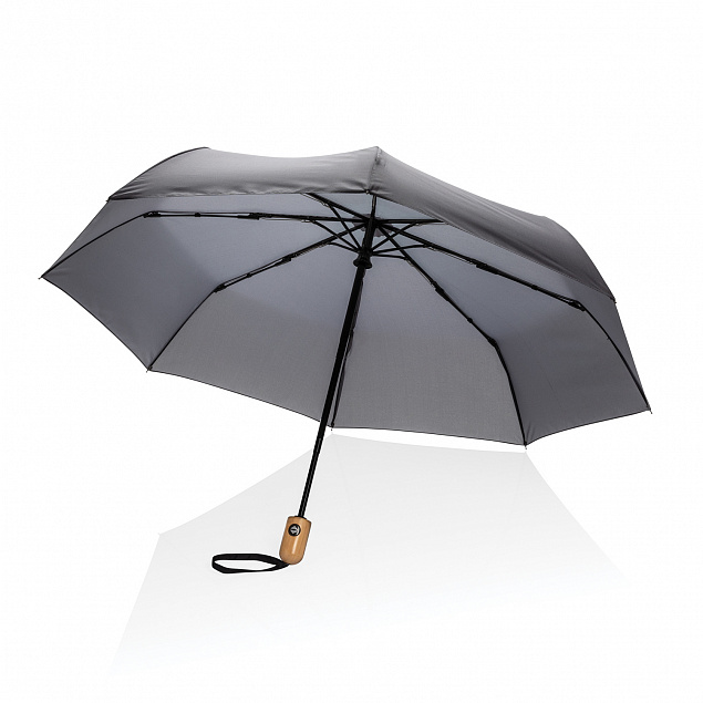 Автоматический зонт Impact из RPET AWARE™ с бамбуковой ручкой, d94 см с логотипом в Нефтекамске заказать по выгодной цене в кибермаркете AvroraStore