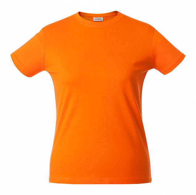 Футболка женская HEAVY LADY, оранжевая с логотипом в Нефтекамске заказать по выгодной цене в кибермаркете AvroraStore