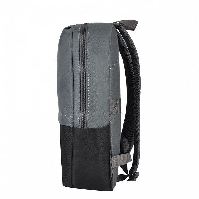 Рюкзак Eclat, серый/чёрный, 43 x 31 x 10 см, 100% полиэстер 600D с логотипом в Нефтекамске заказать по выгодной цене в кибермаркете AvroraStore