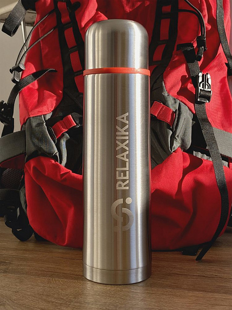 Термос Relaxika 1000, стальной с логотипом в Нефтекамске заказать по выгодной цене в кибермаркете AvroraStore