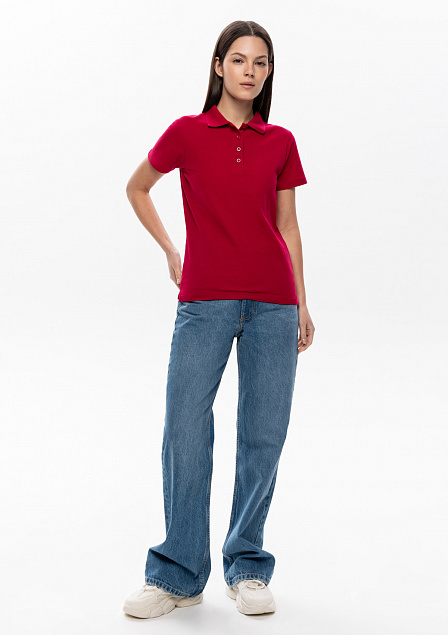 Рубашка поло Рубашка женская 04WL Бордовый с логотипом в Нефтекамске заказать по выгодной цене в кибермаркете AvroraStore