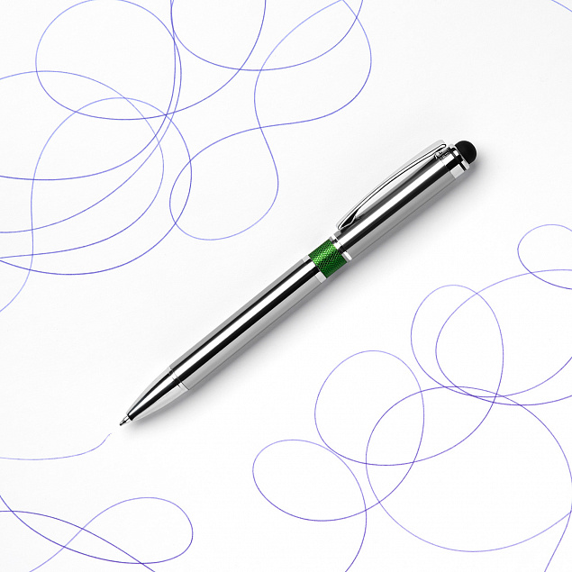 Шариковая ручка iP, зеленая с логотипом в Нефтекамске заказать по выгодной цене в кибермаркете AvroraStore