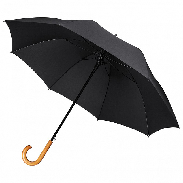 Зонт-трость Unit Classic, черный с логотипом в Нефтекамске заказать по выгодной цене в кибермаркете AvroraStore