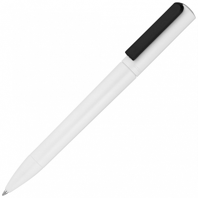 Ручка шариковая Split Neon, белая с черным с логотипом в Нефтекамске заказать по выгодной цене в кибермаркете AvroraStore