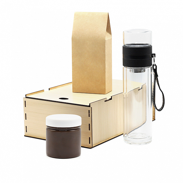 Подарочный набор Миеле, (чёрный чай, мед цветочный взбитый с фундуком и какао) с логотипом в Нефтекамске заказать по выгодной цене в кибермаркете AvroraStore