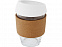 Lidan Кружка из объемом 360 мл с пробковым держателем и силиконовой крышкой, белый с логотипом в Нефтекамске заказать по выгодной цене в кибермаркете AvroraStore