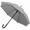 Зонт-трость Manifest со светоотражающим куполом, серый с логотипом в Нефтекамске заказать по выгодной цене в кибермаркете AvroraStore