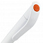 Ручка шариковая Grip, белая с оранжевым с логотипом в Нефтекамске заказать по выгодной цене в кибермаркете AvroraStore