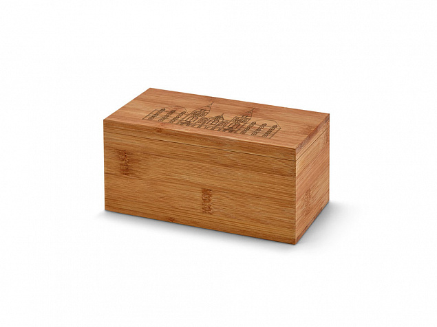Коробка из бамбука с чаем «BURDOCK» с логотипом в Нефтекамске заказать по выгодной цене в кибермаркете AvroraStore