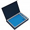 Коробка Silk с ложементом под ежедневник и ручку, синяя с логотипом в Нефтекамске заказать по выгодной цене в кибермаркете AvroraStore