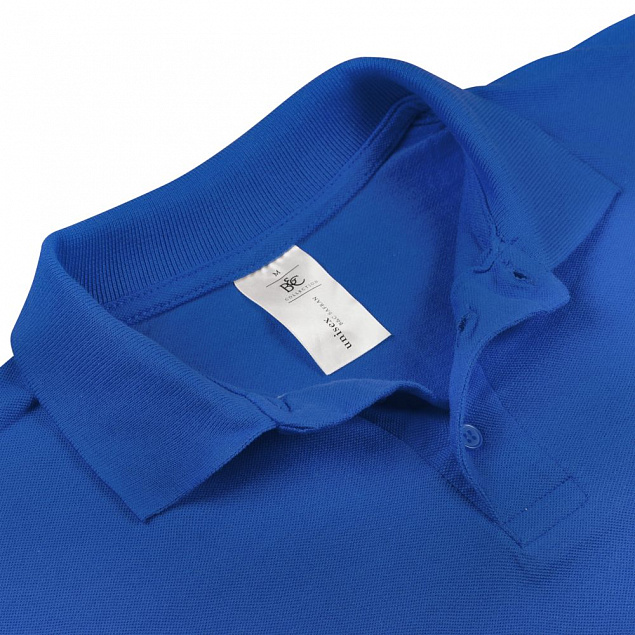 Рубашка поло Safran ярко-синяя с логотипом в Нефтекамске заказать по выгодной цене в кибермаркете AvroraStore