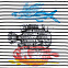 Футболка женская «Морские обитатели», белая с темно-синим с логотипом в Нефтекамске заказать по выгодной цене в кибермаркете AvroraStore