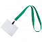 Лента для бейджа Neckband, зеленый с логотипом в Нефтекамске заказать по выгодной цене в кибермаркете AvroraStore