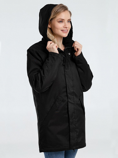 Куртка на стеганой подкладке ROBYN, черная с логотипом в Нефтекамске заказать по выгодной цене в кибермаркете AvroraStore