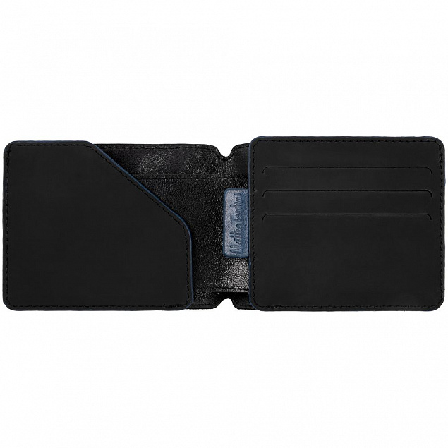 Портмоне Arrival, черное с синим с логотипом в Нефтекамске заказать по выгодной цене в кибермаркете AvroraStore