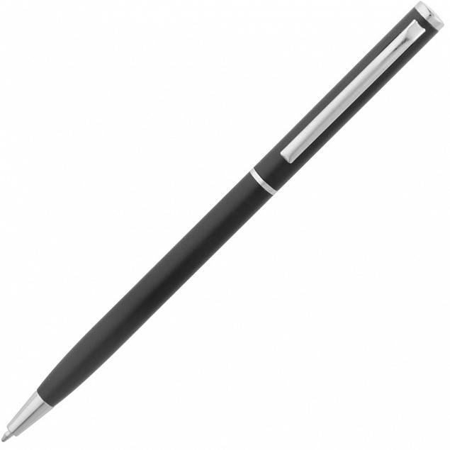 Ручка шариковая Hotel Chrome, ver.2, черная с логотипом в Нефтекамске заказать по выгодной цене в кибермаркете AvroraStore