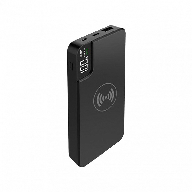 Внешний аккумулятор "gPro QI" с беспроводной зарядкой 10000 mAh - Черный AA с логотипом в Нефтекамске заказать по выгодной цене в кибермаркете AvroraStore