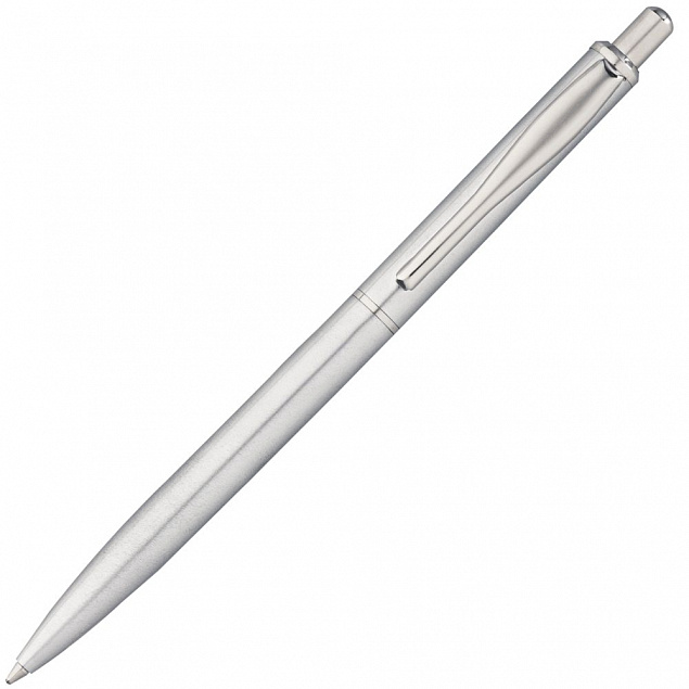 Ручка шариковая Easy, серебристая с логотипом в Нефтекамске заказать по выгодной цене в кибермаркете AvroraStore