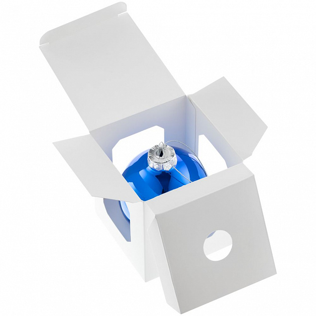 Елочный шар Finery Gloss, 8 см, глянцевый синий с логотипом в Нефтекамске заказать по выгодной цене в кибермаркете AvroraStore