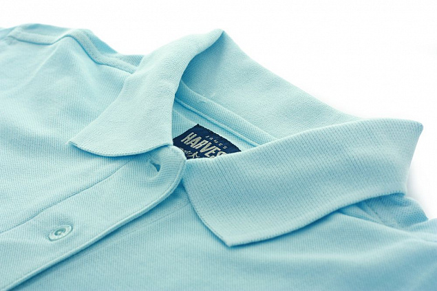 Рубашка поло женская SEMORA, голубая с логотипом в Нефтекамске заказать по выгодной цене в кибермаркете AvroraStore