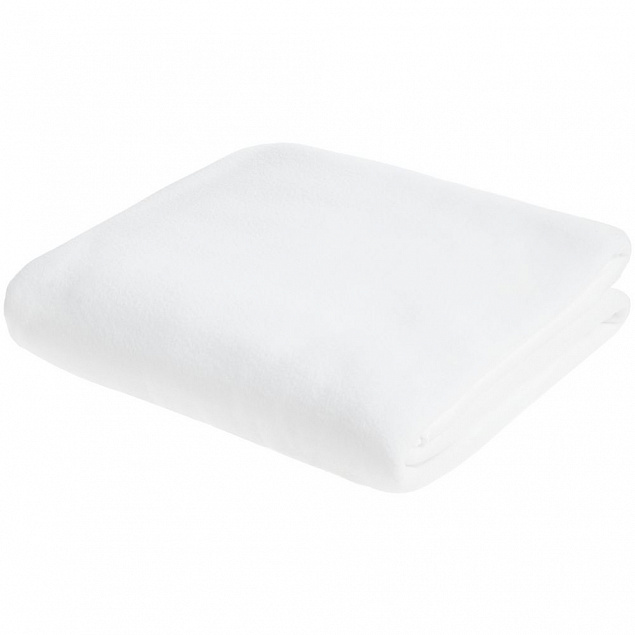 Флисовый плед Warm&Peace XL, белый с логотипом в Нефтекамске заказать по выгодной цене в кибермаркете AvroraStore