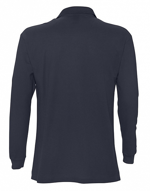 Рубашка поло мужская с длинным рукавом STAR 170, темно-синяя с логотипом в Нефтекамске заказать по выгодной цене в кибермаркете AvroraStore