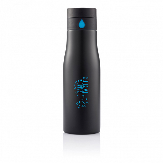 Бутылка для воды Aqua, черная с логотипом в Нефтекамске заказать по выгодной цене в кибермаркете AvroraStore