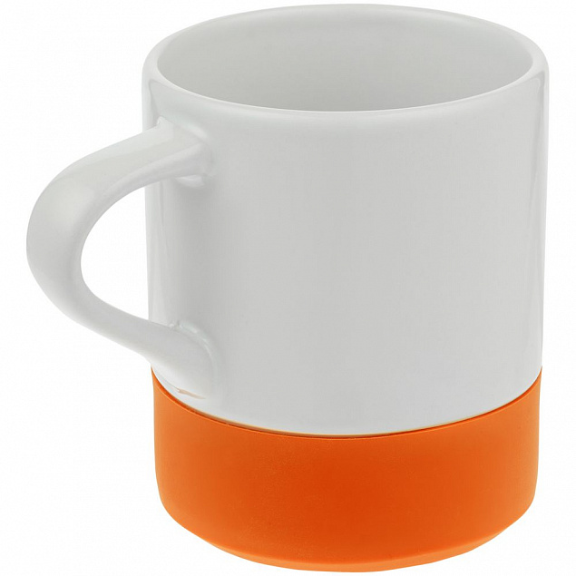 Кружка с силиконовой подставкой Protege, оранжевая с логотипом в Нефтекамске заказать по выгодной цене в кибермаркете AvroraStore