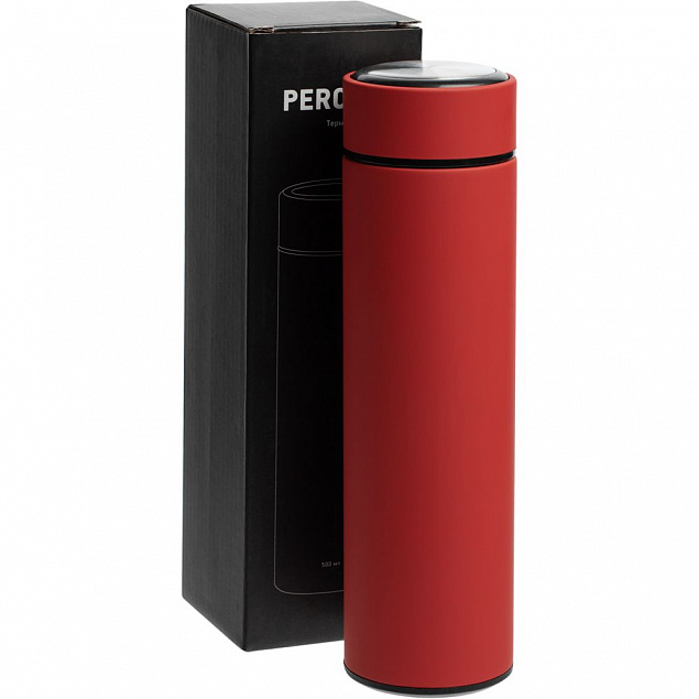 Термос с ситечком Percola, красный с логотипом в Нефтекамске заказать по выгодной цене в кибермаркете AvroraStore