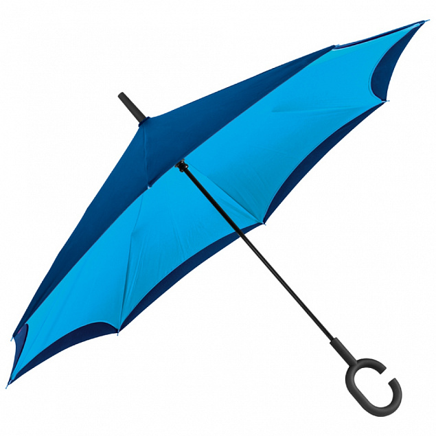 Зонт складной наоборот с логотипом в Нефтекамске заказать по выгодной цене в кибермаркете AvroraStore