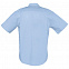 Рубашка мужская с коротким рукавом Brisbane, голубая с логотипом в Нефтекамске заказать по выгодной цене в кибермаркете AvroraStore