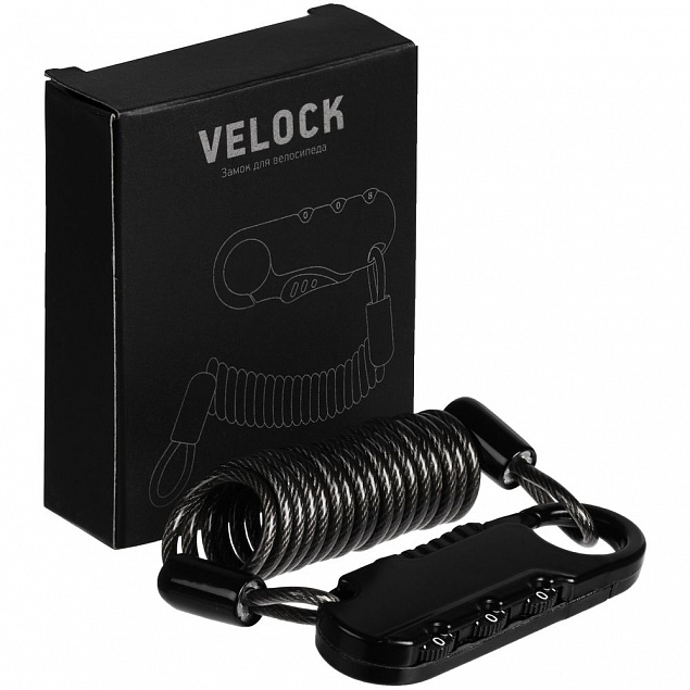 Кодовый замок для велосипеда Velock, черный с логотипом в Нефтекамске заказать по выгодной цене в кибермаркете AvroraStore