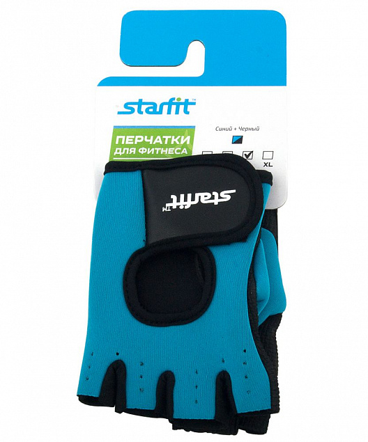 Перчатки для фитнеса Blister Off, синие/черные с логотипом в Нефтекамске заказать по выгодной цене в кибермаркете AvroraStore