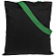 Холщовая сумка BrighTone, черная с зелеными ручками с логотипом в Нефтекамске заказать по выгодной цене в кибермаркете AvroraStore