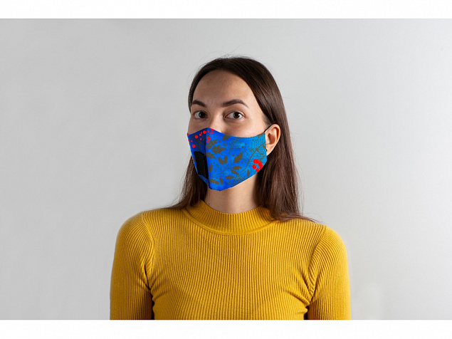 Гигиеническая маска для лица многоразовая с люверсом, для сублимации в крое с логотипом в Нефтекамске заказать по выгодной цене в кибермаркете AvroraStore