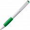 Ручка шариковая Grip, белая с зеленым с логотипом в Нефтекамске заказать по выгодной цене в кибермаркете AvroraStore