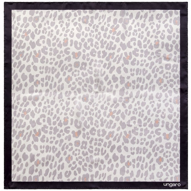 Платок Leopardo Silk, серый с логотипом в Нефтекамске заказать по выгодной цене в кибермаркете AvroraStore