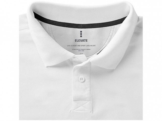 Рубашка поло Calgary мужская, белый с логотипом в Нефтекамске заказать по выгодной цене в кибермаркете AvroraStore