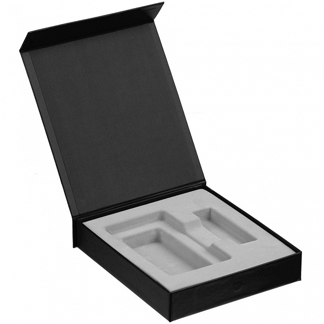 Коробка Latern для аккумулятора 5000 мАч и флешки, черная с логотипом в Нефтекамске заказать по выгодной цене в кибермаркете AvroraStore
