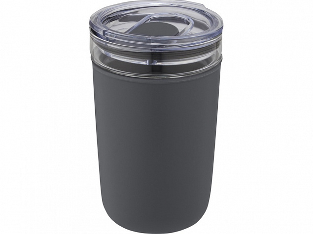 Bello, стеклянная кружка объемом 420 мл с внешней стенкой из переработанного пластика, серый с логотипом в Нефтекамске заказать по выгодной цене в кибермаркете AvroraStore