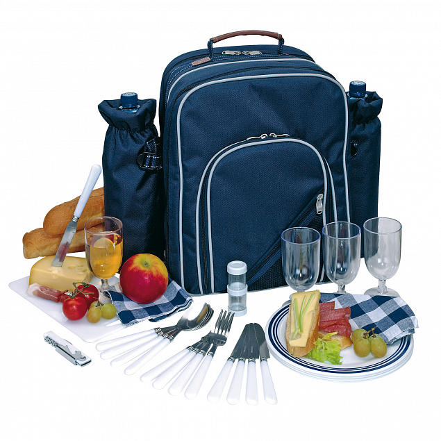 Рюкзак для пикника HYDE PARK на 4 персоны, синий с логотипом в Нефтекамске заказать по выгодной цене в кибермаркете AvroraStore