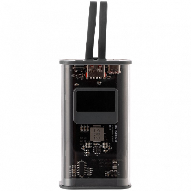 Аккумулятор c быстрой зарядкой Trellis Geek 10000 мАч, темно-серый с логотипом в Нефтекамске заказать по выгодной цене в кибермаркете AvroraStore