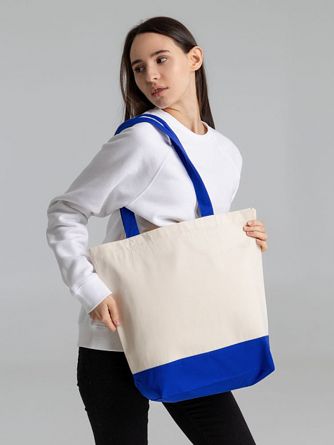 Холщовая сумка Shopaholic, неокрашеная с логотипом в Нефтекамске заказать по выгодной цене в кибермаркете AvroraStore