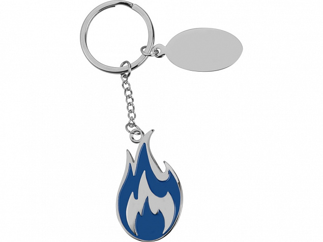 Брелок с шильдом,  синий/серебристый с логотипом в Нефтекамске заказать по выгодной цене в кибермаркете AvroraStore