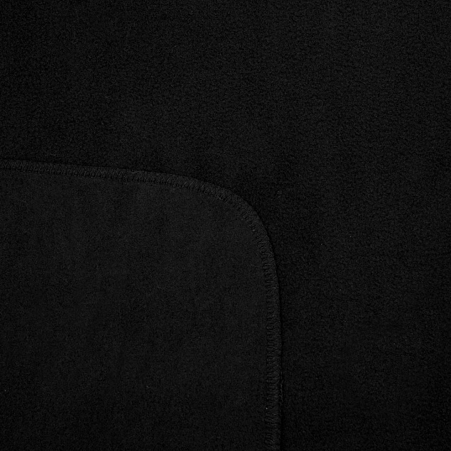 Флисовый плед Warm&Peace XL, черный с логотипом в Нефтекамске заказать по выгодной цене в кибермаркете AvroraStore