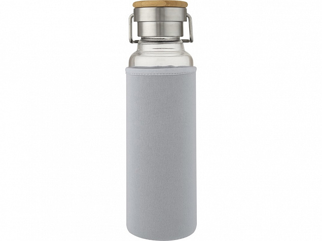 Thor, стеклянная бутылка объемом 660 мл с неопреновым чехлом, серый с логотипом в Нефтекамске заказать по выгодной цене в кибермаркете AvroraStore