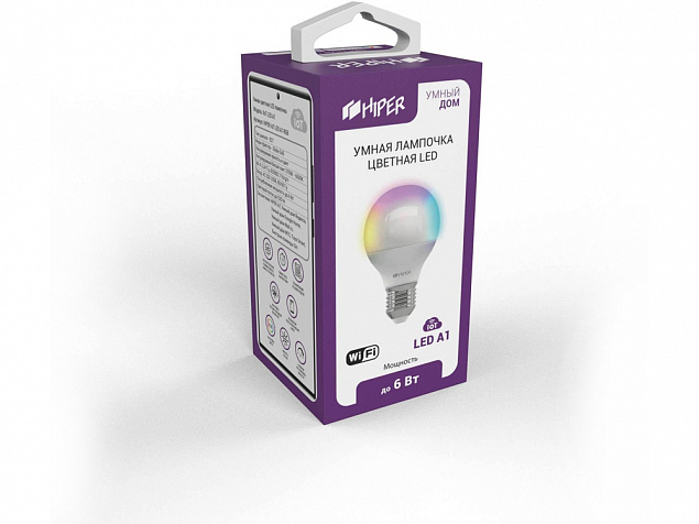 Умная лампочка HIPER IoT LED A1 RGB с логотипом в Нефтекамске заказать по выгодной цене в кибермаркете AvroraStore