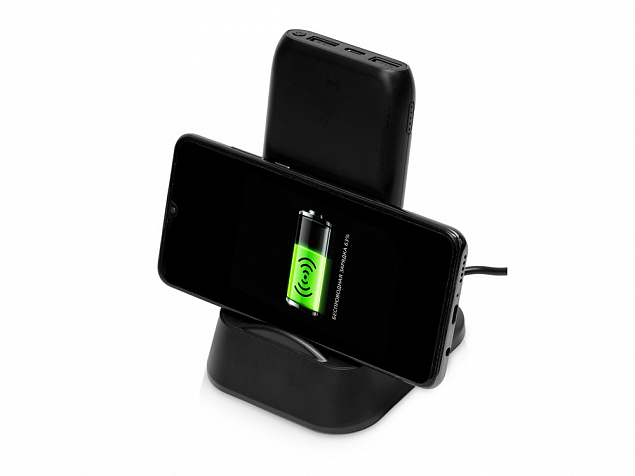 Беспроводное портативное зарядное устройство с зарядной станцией UnIQ, 10000 mAh с логотипом в Нефтекамске заказать по выгодной цене в кибермаркете AvroraStore