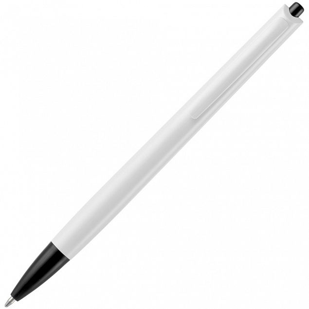 Ручка шариковая Tick, белая с черным с логотипом в Нефтекамске заказать по выгодной цене в кибермаркете AvroraStore