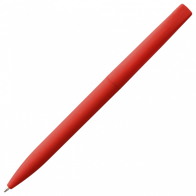 Ручка шариковая Pin Soft Touch, красная с логотипом в Нефтекамске заказать по выгодной цене в кибермаркете AvroraStore